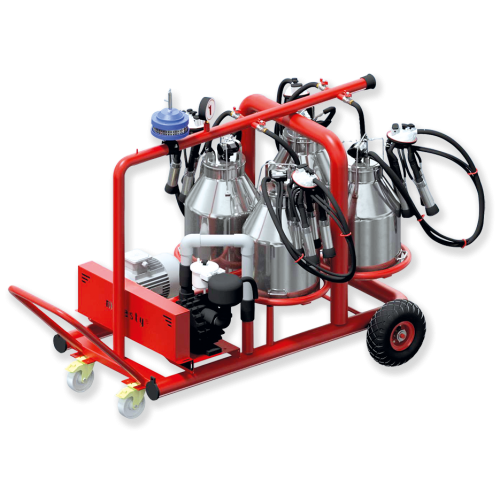 Ansamblu mobil de muls vaci MELASTY - 4 bidoane inox 30 litri, 4 posturi - echipamente muls